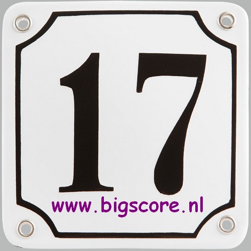 EM002 Emaille huisnummerbord zonder oor.